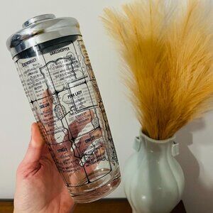 Vintage 1960s Irvinware XL Cocktail Shaker with Drink Recipes and Chrome Lid